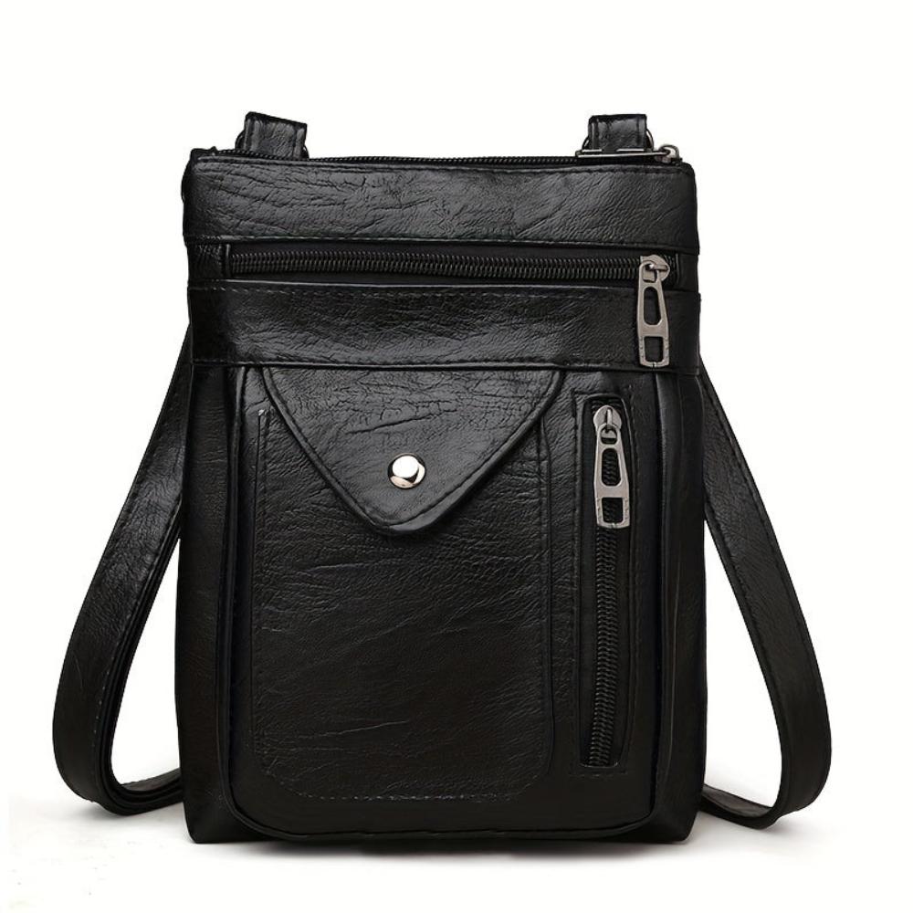 TrendAura Rebecca Crossbody Shoulder Bag - Vegan Leather Adjustable Strap Multiple Pockets For Daily Use