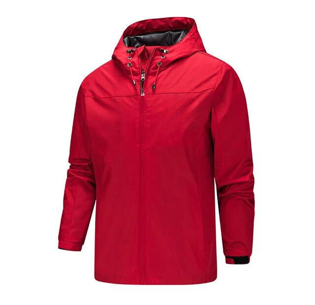 Men's Water Resistant Rain Jacket With Hood Regular Fit Sealed Seams Weatherproof Outerwear For Rainy Days