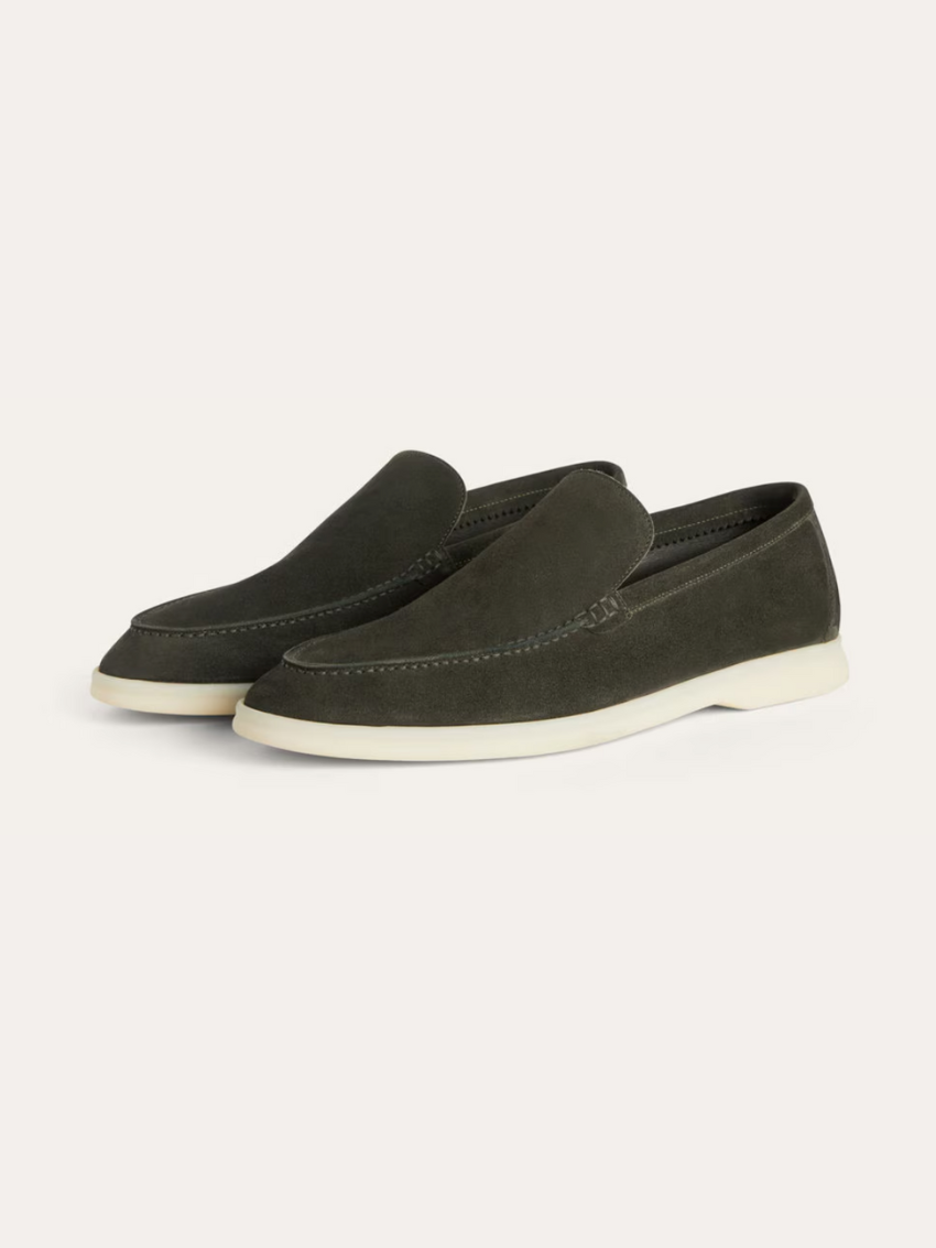 Loafer No5 Premium Army Green Suede Loafers For Men