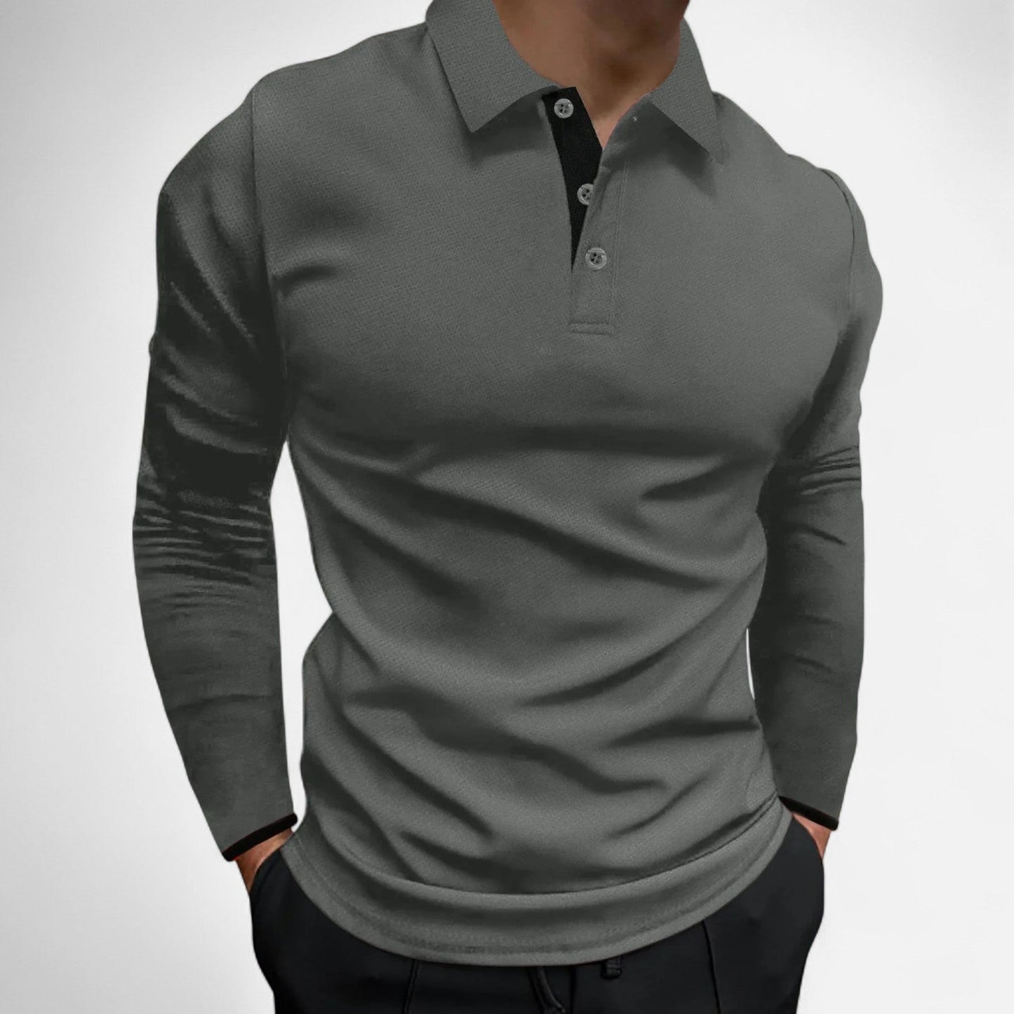 Ancienne Monde | Long Sleeve Polo for Men – Comfortable Elegance for Autumn and Business Casual