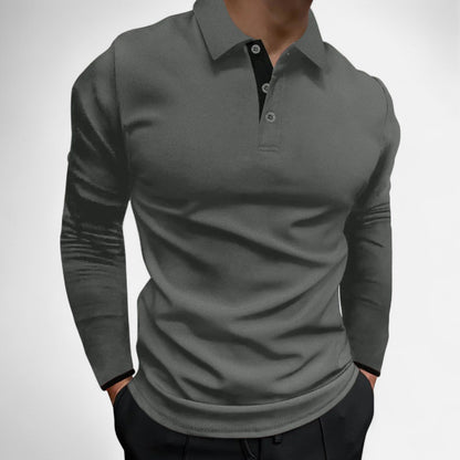 Ancienne Monde | Long Sleeve Polo for Men – Comfortable Elegance for Autumn and Business Casual
