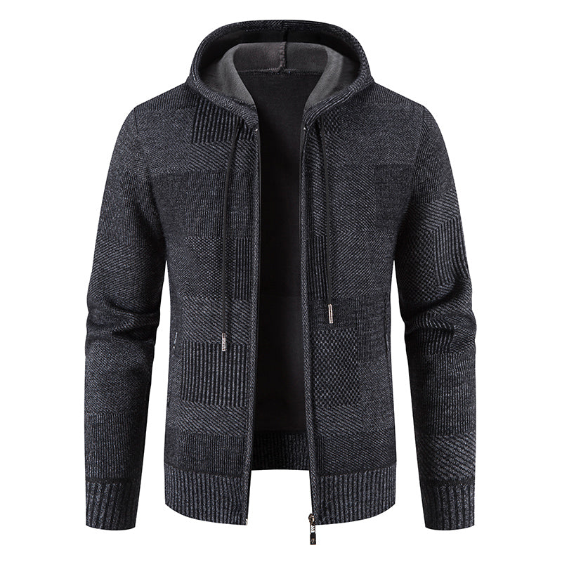 Mens Padded Hoodie For All Seasons Warm Versatile Checkered
