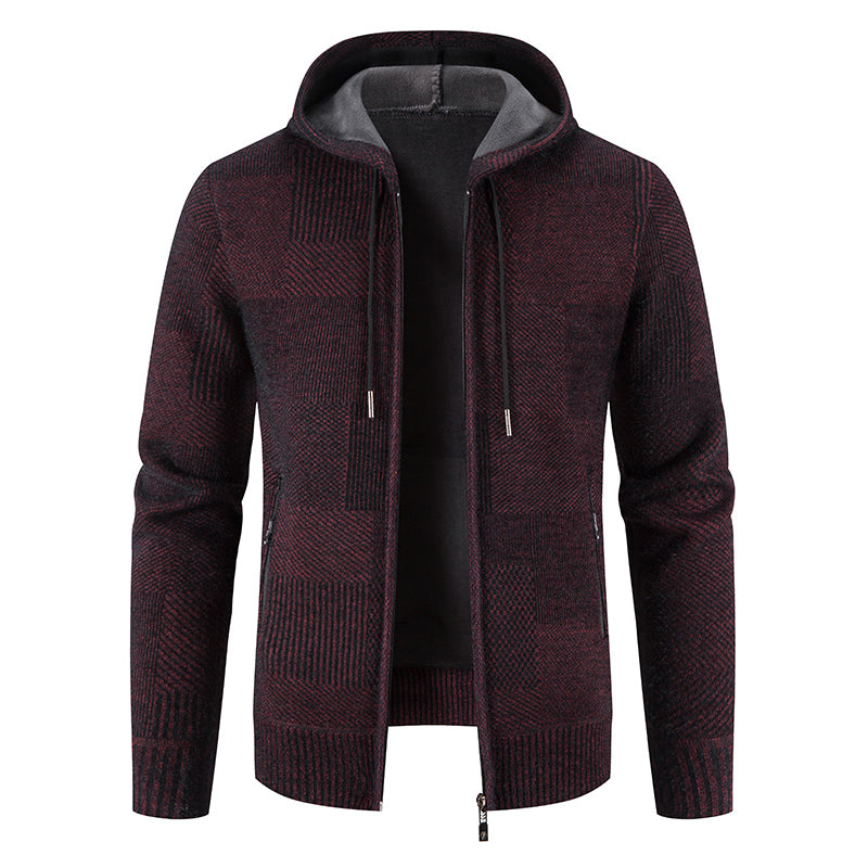 Mens Padded Hoodie For All Seasons Warm Versatile Checkered