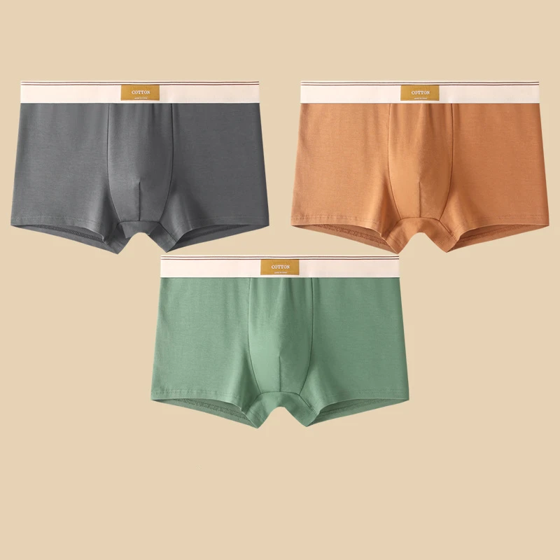 Noah Fitted Boxer Briefs Three Piece Set Solid Short Boxer Briefs for Men by TrendAura