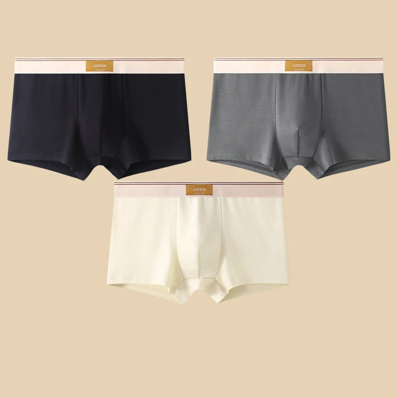 Noah Fitted Boxer Briefs Three Piece Set Solid Short Boxer Briefs for Men by TrendAura
