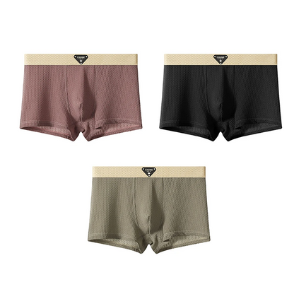 James Fitted Boxer Briefs Three Piece Set For Men Solid Short Length Underwear By TrendAura