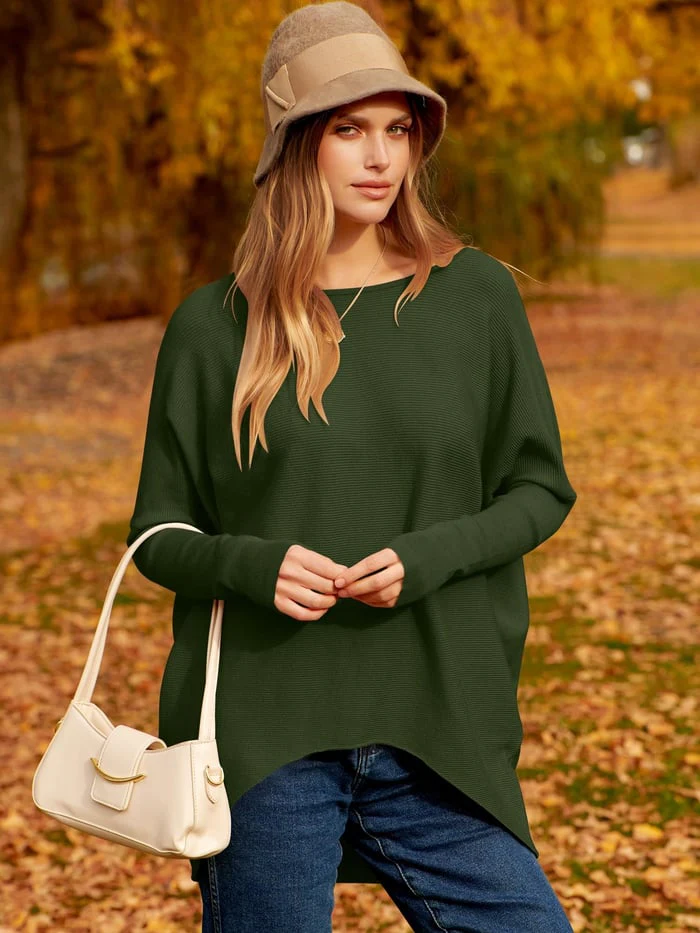 Women’s Sweater – Oversized Fit – Soft Knit Wool Blend – Long Sleeve Hip Length Pullover
