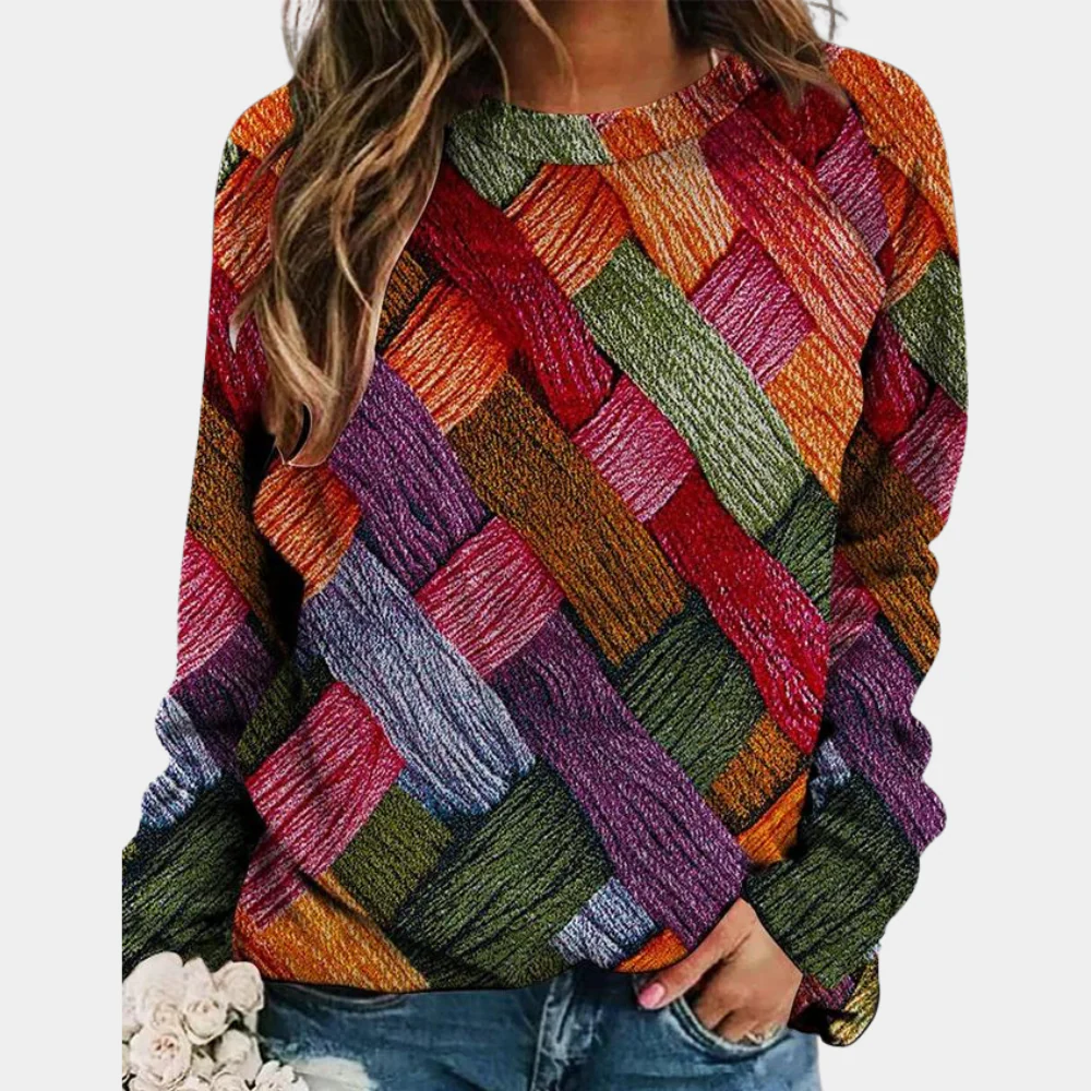 Women’s Sweater – Chunky Wool Knit – Relaxed Fit – Cable Pattern – Long Sleeve Pullover