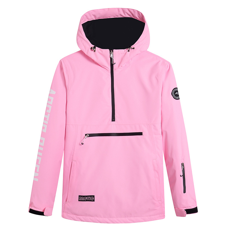 Women’s Ski Hoodie – Windproof Water-Resistant – Relaxed Fit – Half-Zip with Hood