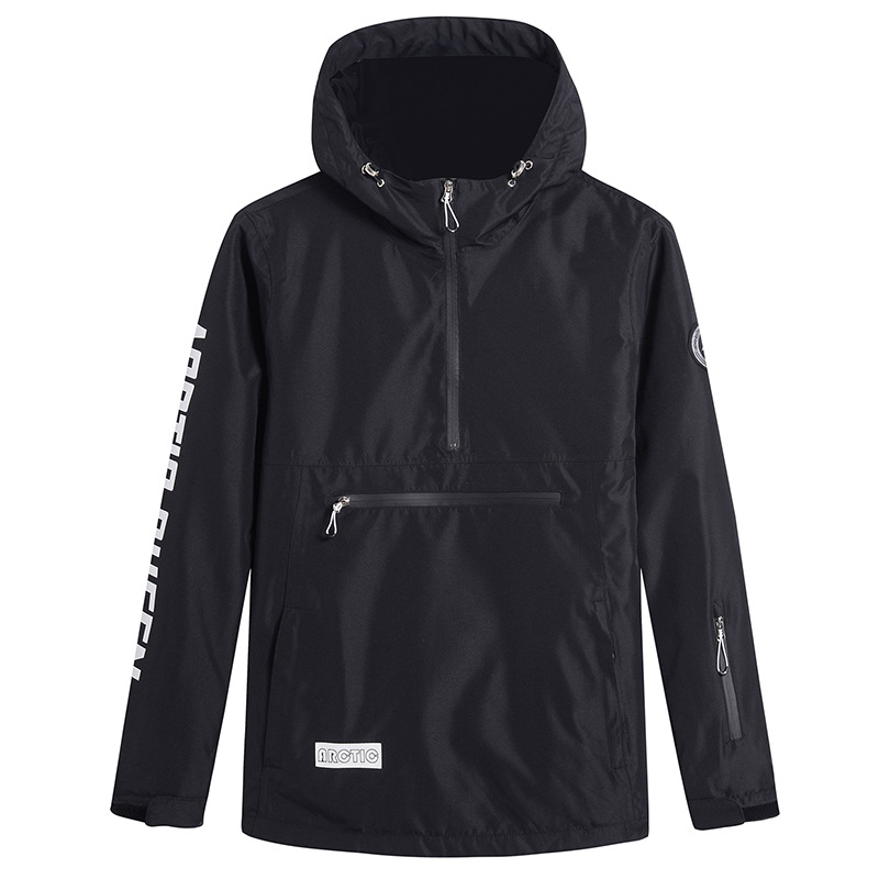 Women’s Ski Hoodie – Windproof Water-Resistant – Relaxed Fit – Half-Zip with Hood