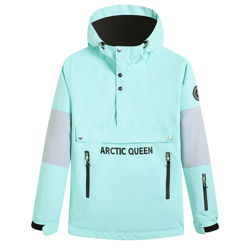 Women’s Ski Hoodie – Windproof Water-Resistant – Relaxed Fit – Half-Zip with Hood
