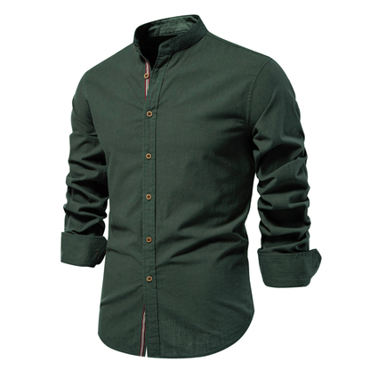 TrendAura Slim Fit Mandarin Collar Button Down Shirt For Men - Clean Polished Look With All Day Comfort