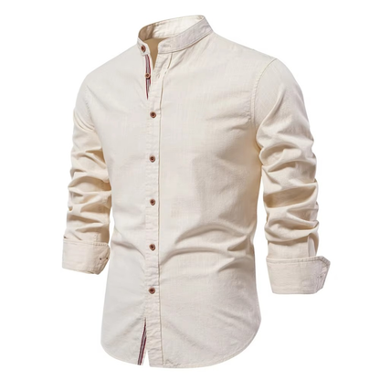 TrendAura Slim Fit Mandarin Collar Button Down Shirt For Men - Clean Polished Look With All Day Comfort