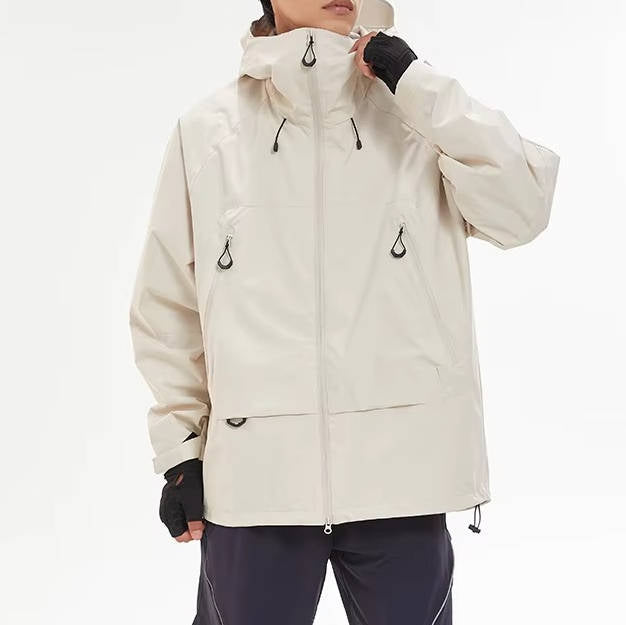 TrendAura Mens Hiking Jacket Waterproof Rain Shell With Front Zipper Pockets And Hooded Design