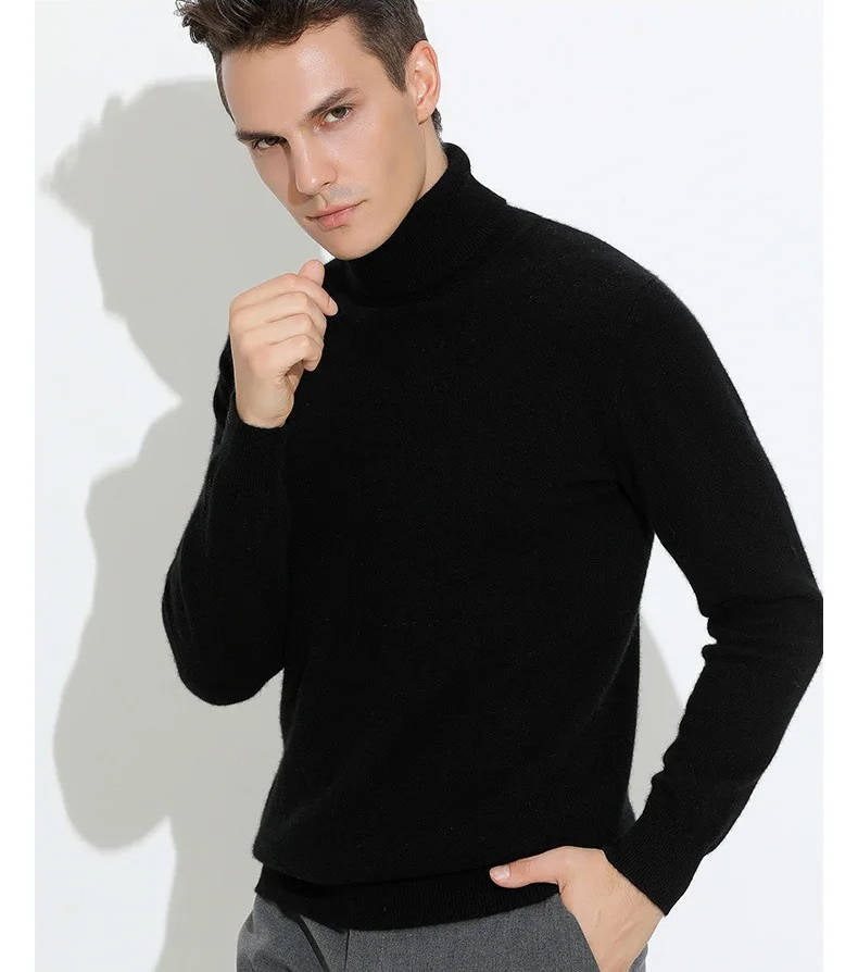 TrendAura Men's Cashmere Turtleneck Sweater Luxury Knit For Effortless Smart Casual Style