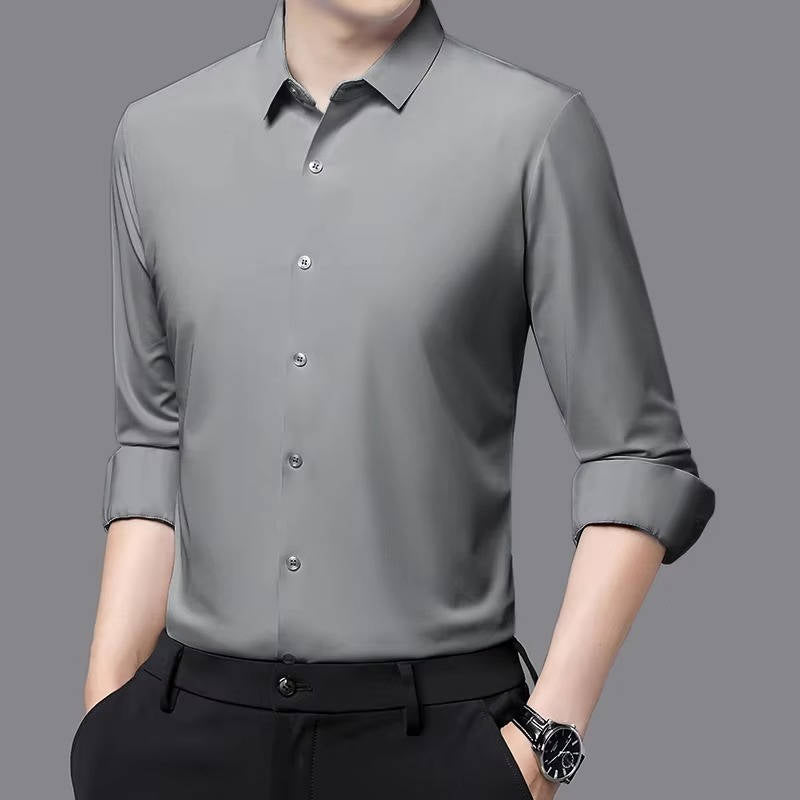 Men's Ultra Stretch Wrinkle Free Long Sleeve Dress Shirt for Crisp All Day Comfort