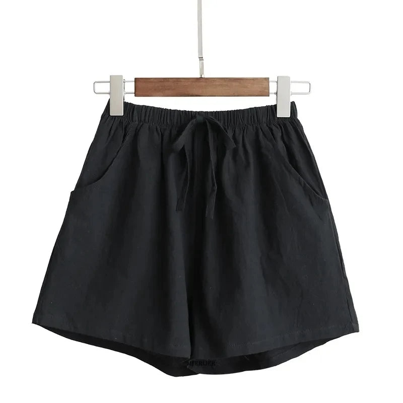 Plus Size Linen Shorts High Waisted Beach Ready Summer 2025 Breathable Cotton Blend