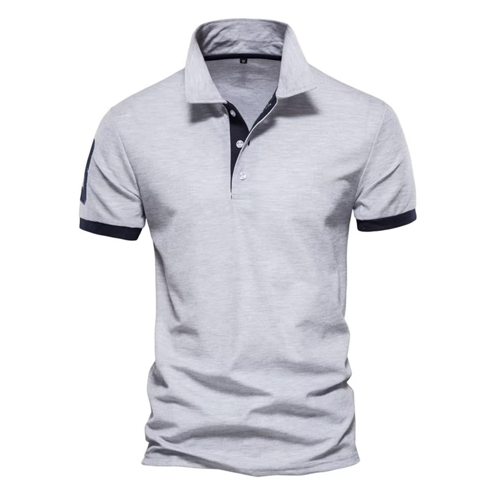 TrendAura Men's Navy Slim Fit Polo Shirt With Orange Placket And Cuffs For Smart Casual