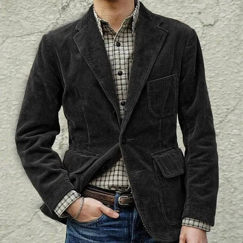 Men's Corduroy Jacket Brown Blazer For Smart Casual Style By TrendAura Versatile Everyday Wear For Any Occasion