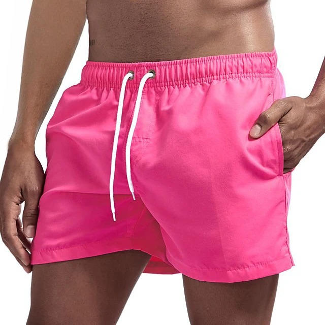 TrendAura Men's Quick Dry Gray Swimming Trunks Drawstring Beach Swim Shorts Comfort Fit
