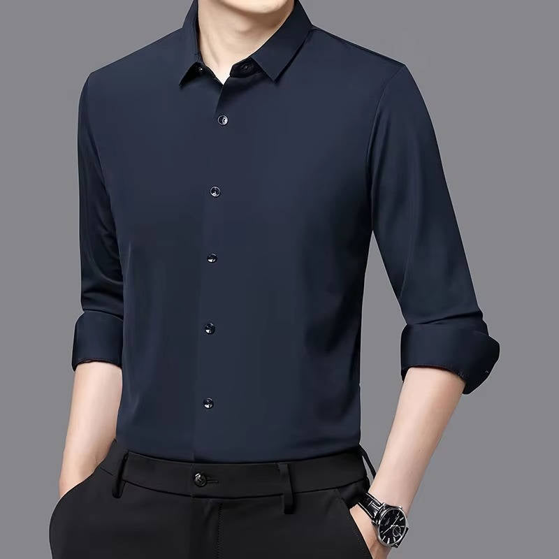 Men's Ultra Stretch Wrinkle Free Long Sleeve Dress Shirt for Crisp All Day Comfort