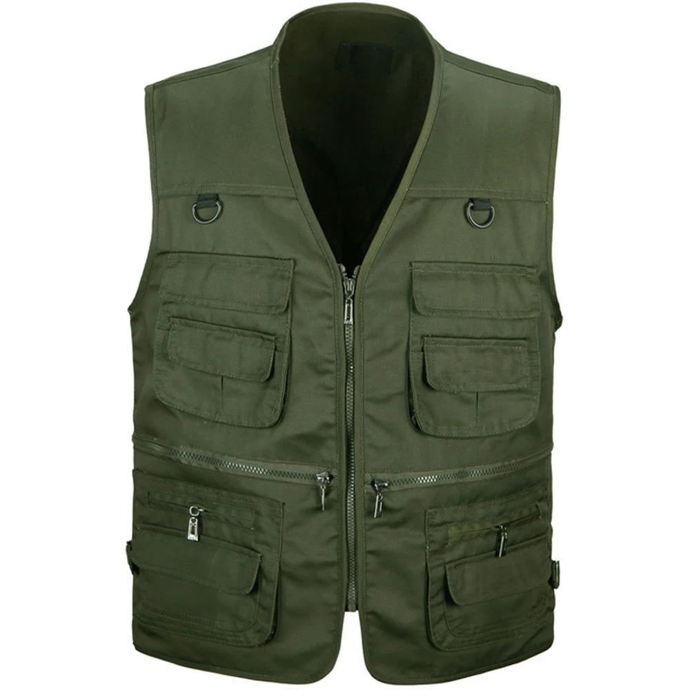 TrendAura Mens Multi Pocket Hiking Vest With Utility Pockets For Outdoor Adventure And Travel