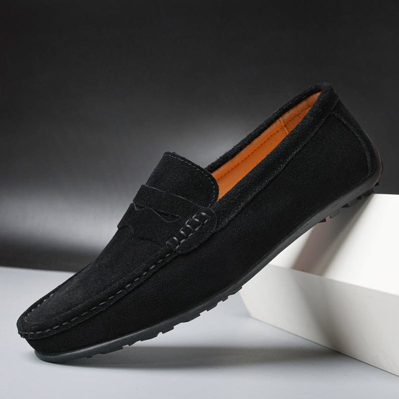 Le Dreux Men's Suede Moccasins With Cushioned Footbed In Genuine Leather For All Day Comfort And Refined Style