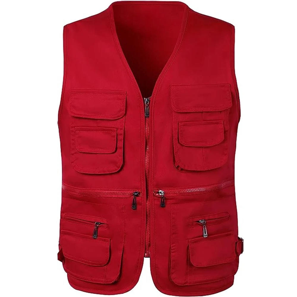TrendAura Mens Multi Pocket Hiking Vest With Utility Pockets For Outdoor Adventure And Travel
