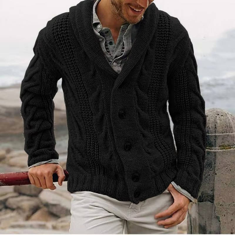 TrendAura Men's Knitted Cardigan Sweater Cable Knit Button Front For Office And Casual Wear