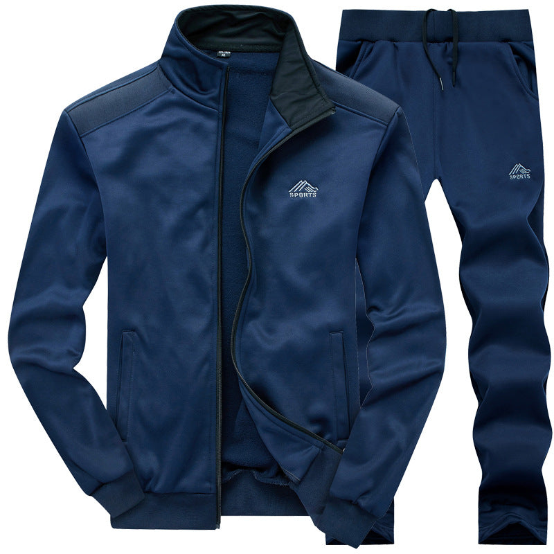 Men's Lined Tracksuit With Collar Full Zip Closure Soft Inner Lining Versatile Casual Wear For Athletes