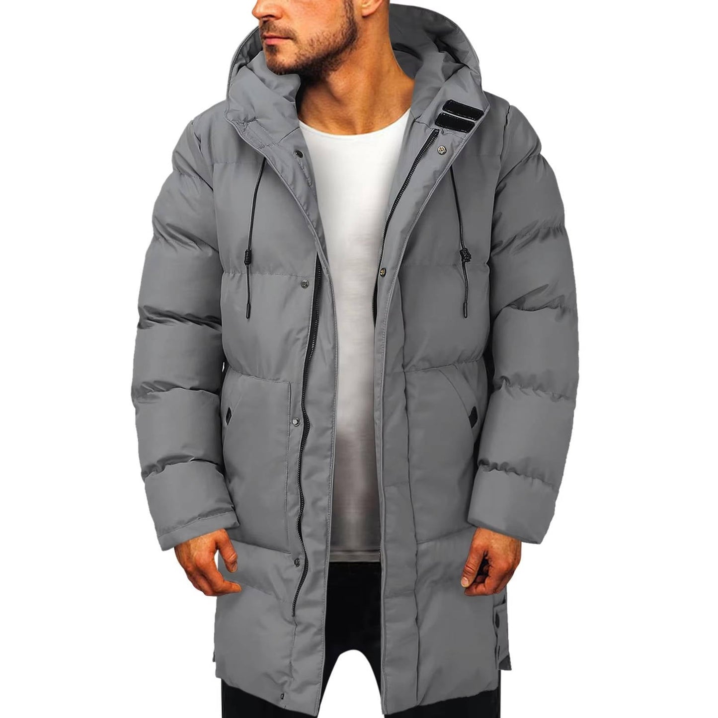 Men's Hooded Puffer Jacket Parka by TrendAura Long Insulated Winter Coat for Cold Weather