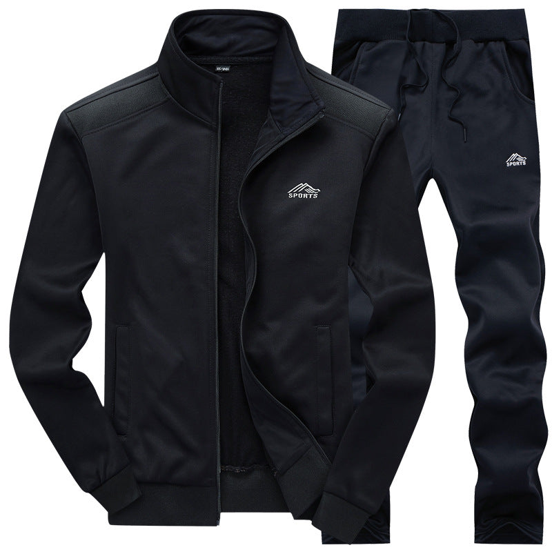 Men's Lined Tracksuit With Collar Full Zip Closure Soft Inner Lining Versatile Casual Wear For Athletes