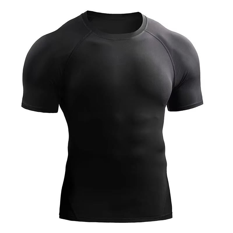 TrendAura Mens Short Sleeve Compression Shirt For Training And Workouts Moisture Wicking Performance Top