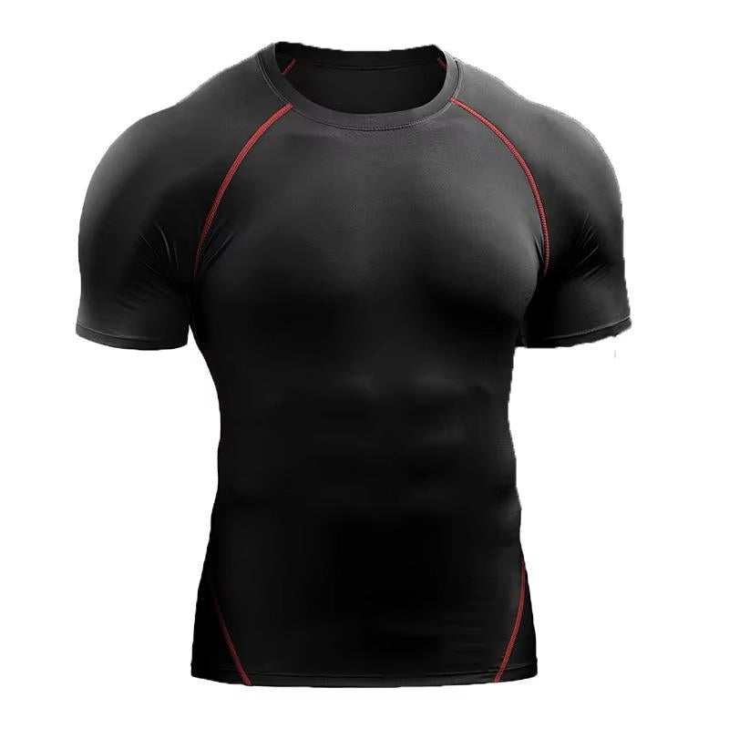TrendAura Mens Short Sleeve Compression Shirt For Training And Workouts Moisture Wicking Performance Top