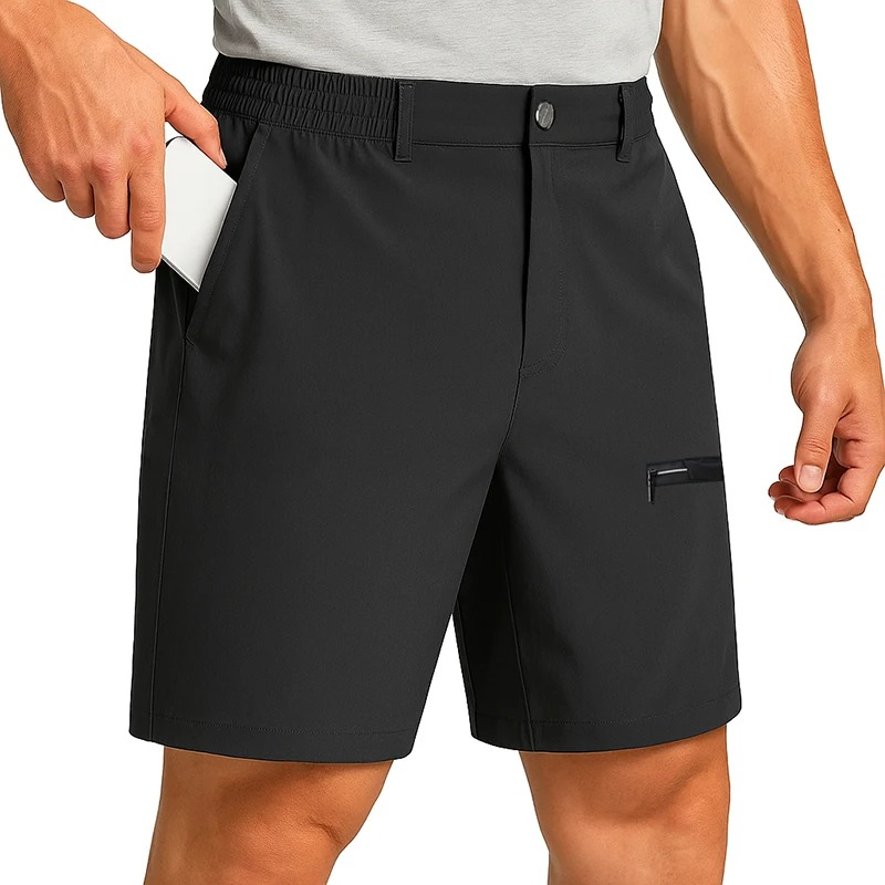 TrendAura Ice Silk Breathable Men's Summer Shorts With Zipper Pocket And Cargo Style