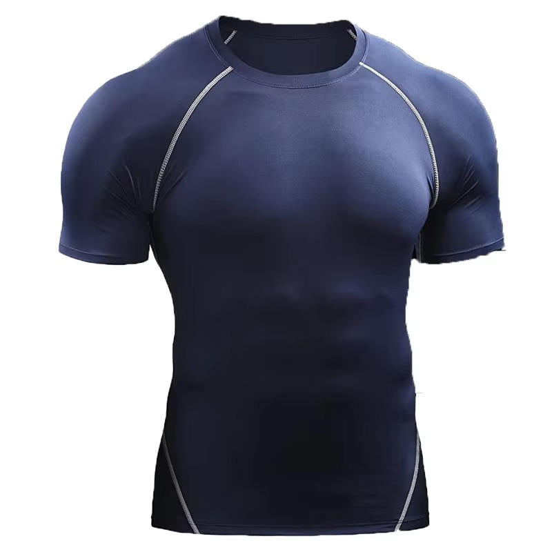 TrendAura Mens Short Sleeve Compression Shirt For Training And Workouts Moisture Wicking Performance Top