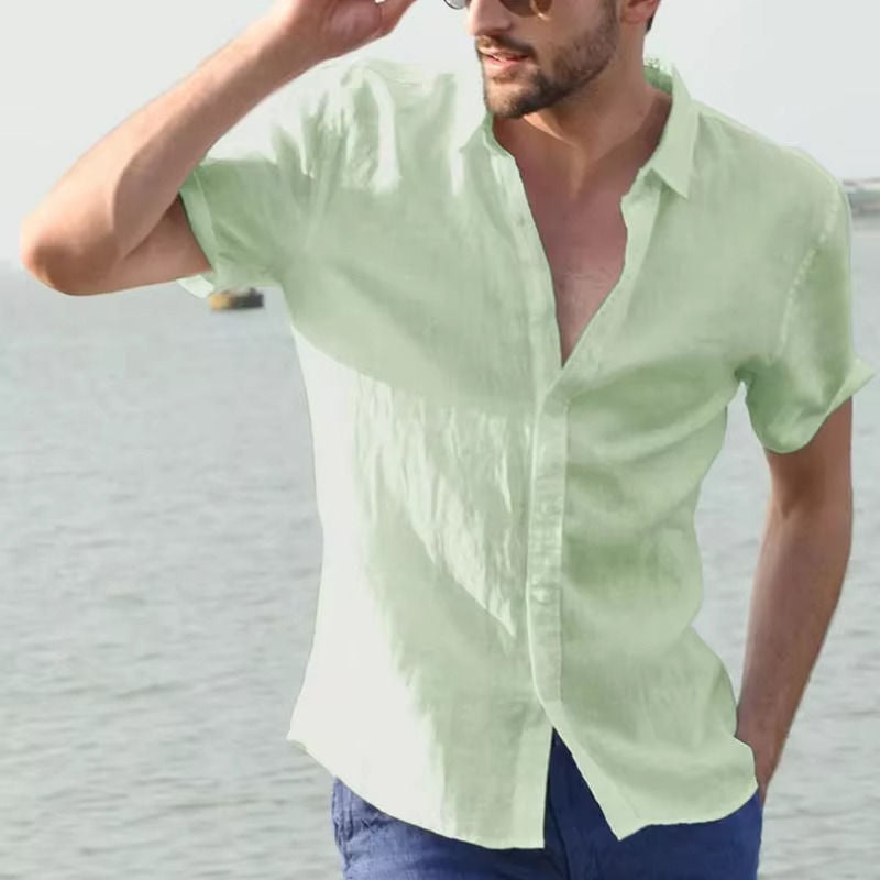 Mens Summer Linen Shirt Light And Breathable For Hot Weather Office And Casual Wear