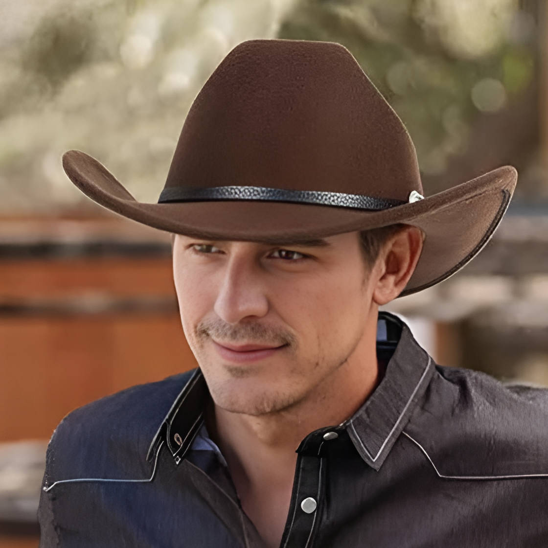 Mens Cowboy Hat With Leather Band Western Ranch Style For Everyday Casual Wear Outdoor Use