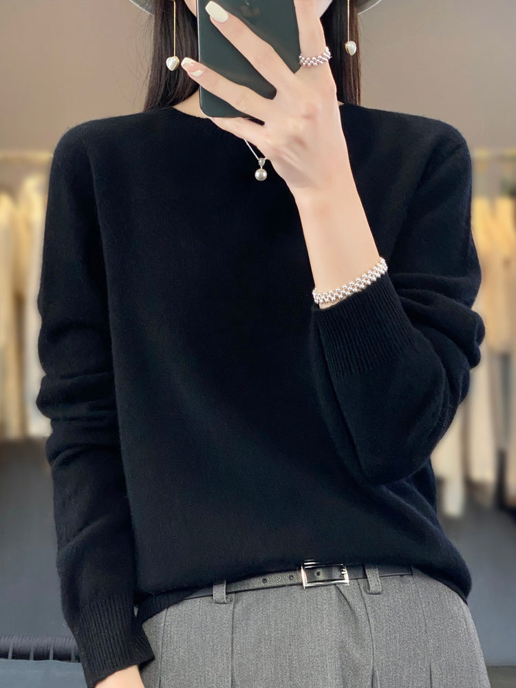 Pull Luxurious Jersey Sweatshirt For Women With Soft Warmth And Timeless Elegant Comfort