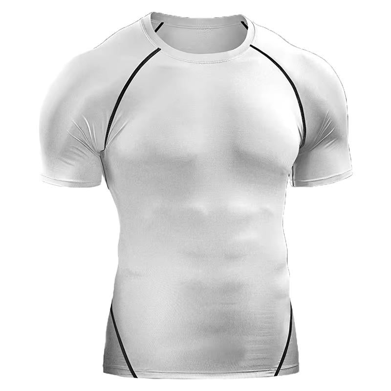TrendAura Mens Short Sleeve Compression Shirt For Training And Workouts Moisture Wicking Performance Top