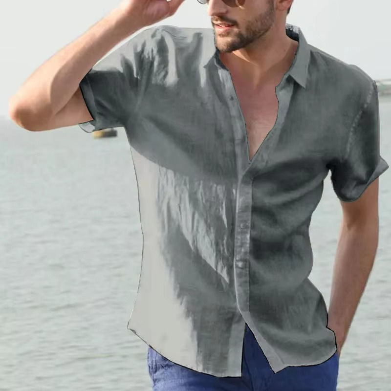 Mens Summer Linen Shirt Light And Breathable For Hot Weather Office And Casual Wear