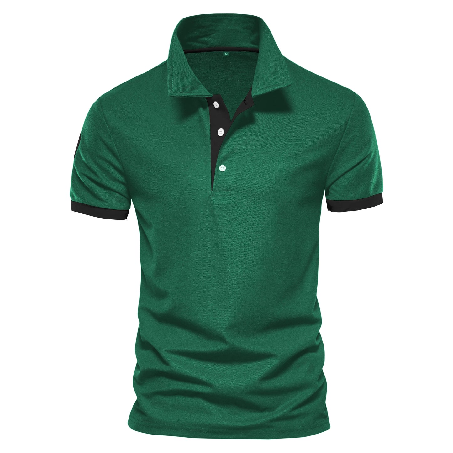 TrendAura Men's Navy Slim Fit Polo Shirt With Orange Placket And Cuffs For Smart Casual