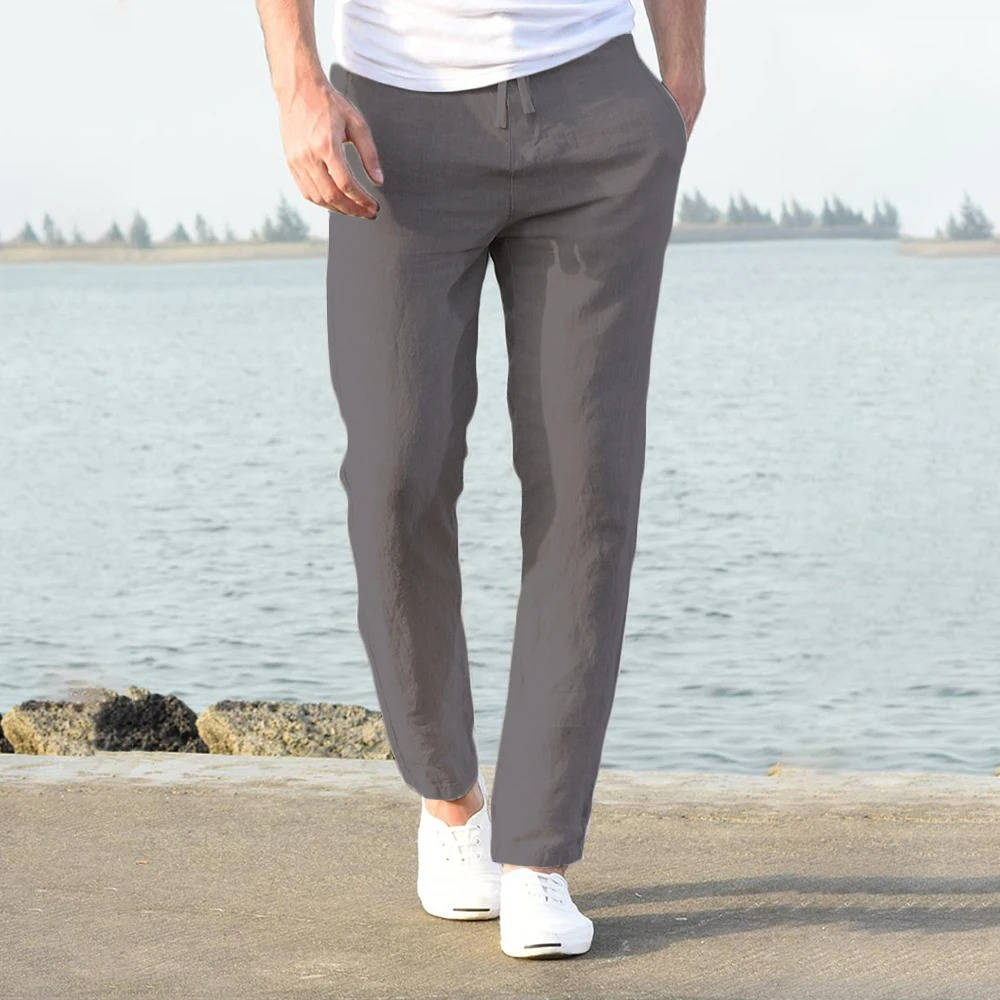TrendAura Men's Breathable Lightweight Linen Pants - Look Sharp Without Feeling Stuffy All Day
