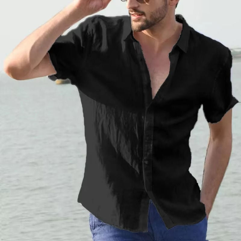 Mens Summer Linen Shirt Light And Breathable For Hot Weather Office And Casual Wear
