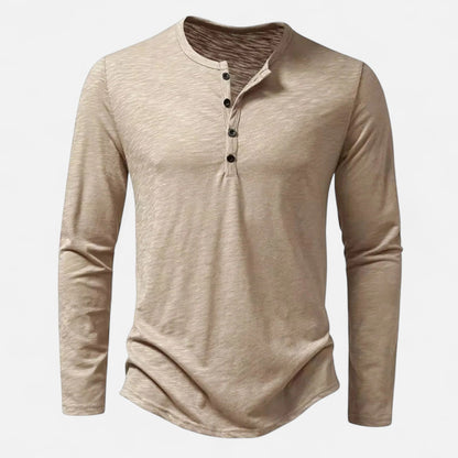 Ancient World | Men's Henley Long Sleeve Cotton Slim Fit