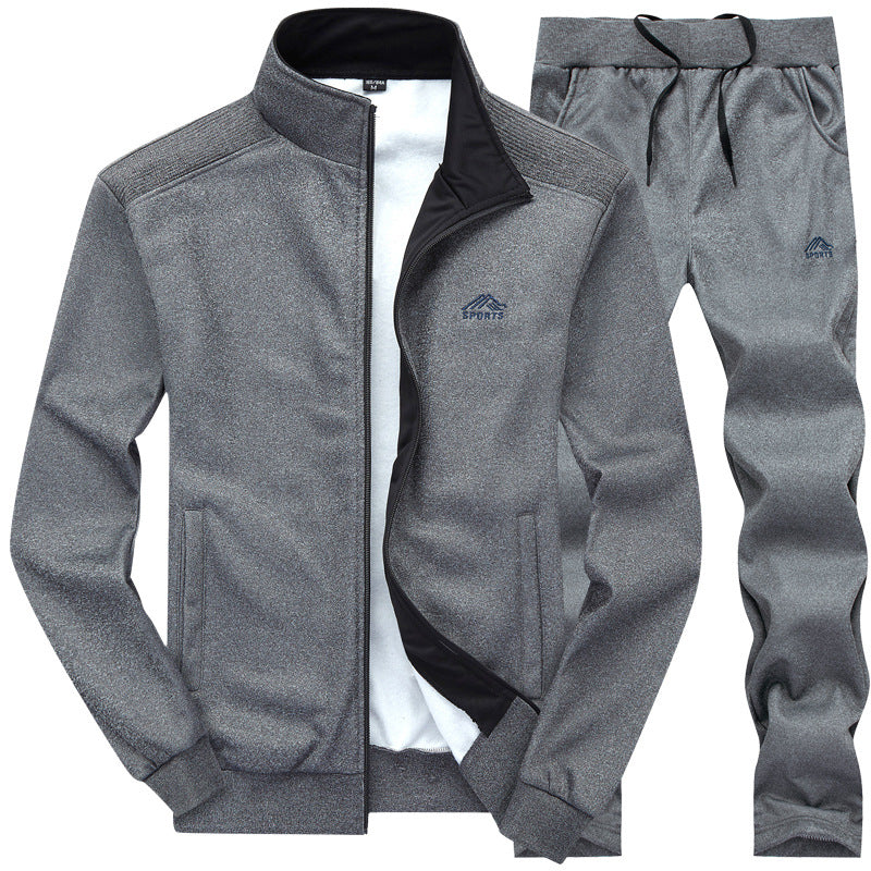 Men's Lined Tracksuit With Collar Full Zip Closure Soft Inner Lining Versatile Casual Wear For Athletes
