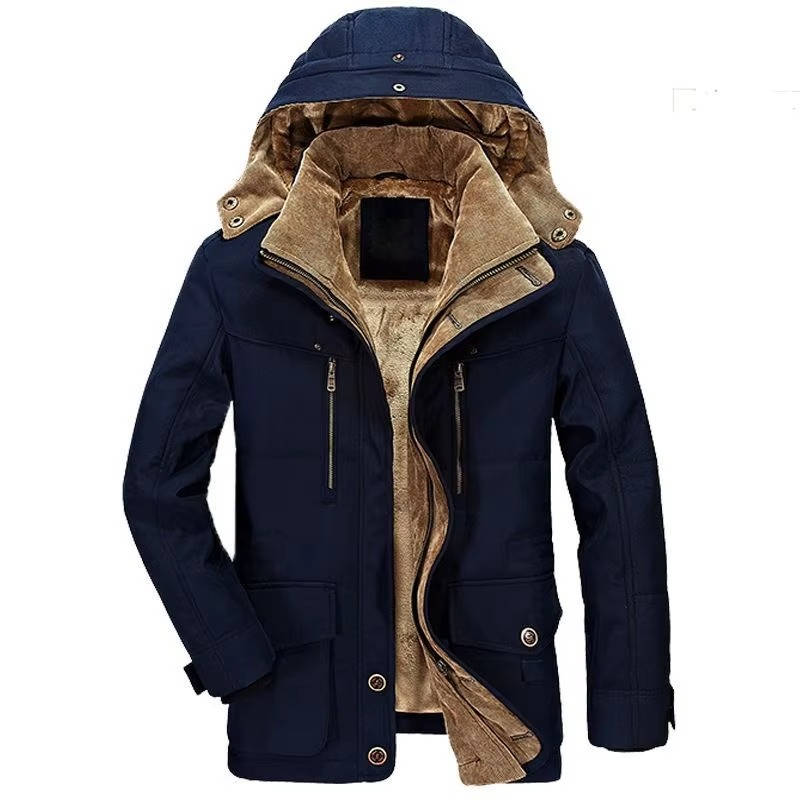 TrendAura Men's Winter Parka With Fleece Lining Hooded Insulated Jacket For Cold Weather Water Resistant
