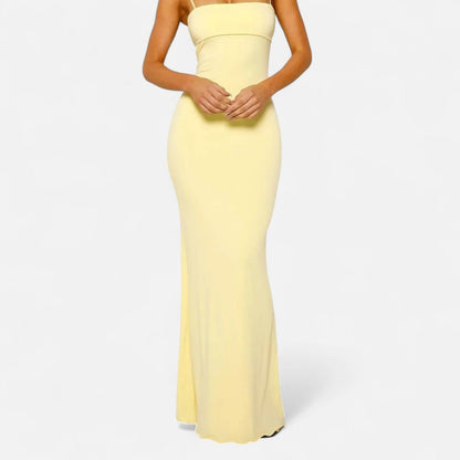 Ancient World | Long Backless Dress for Women – Elegant Draped, Modern Evening Seduction