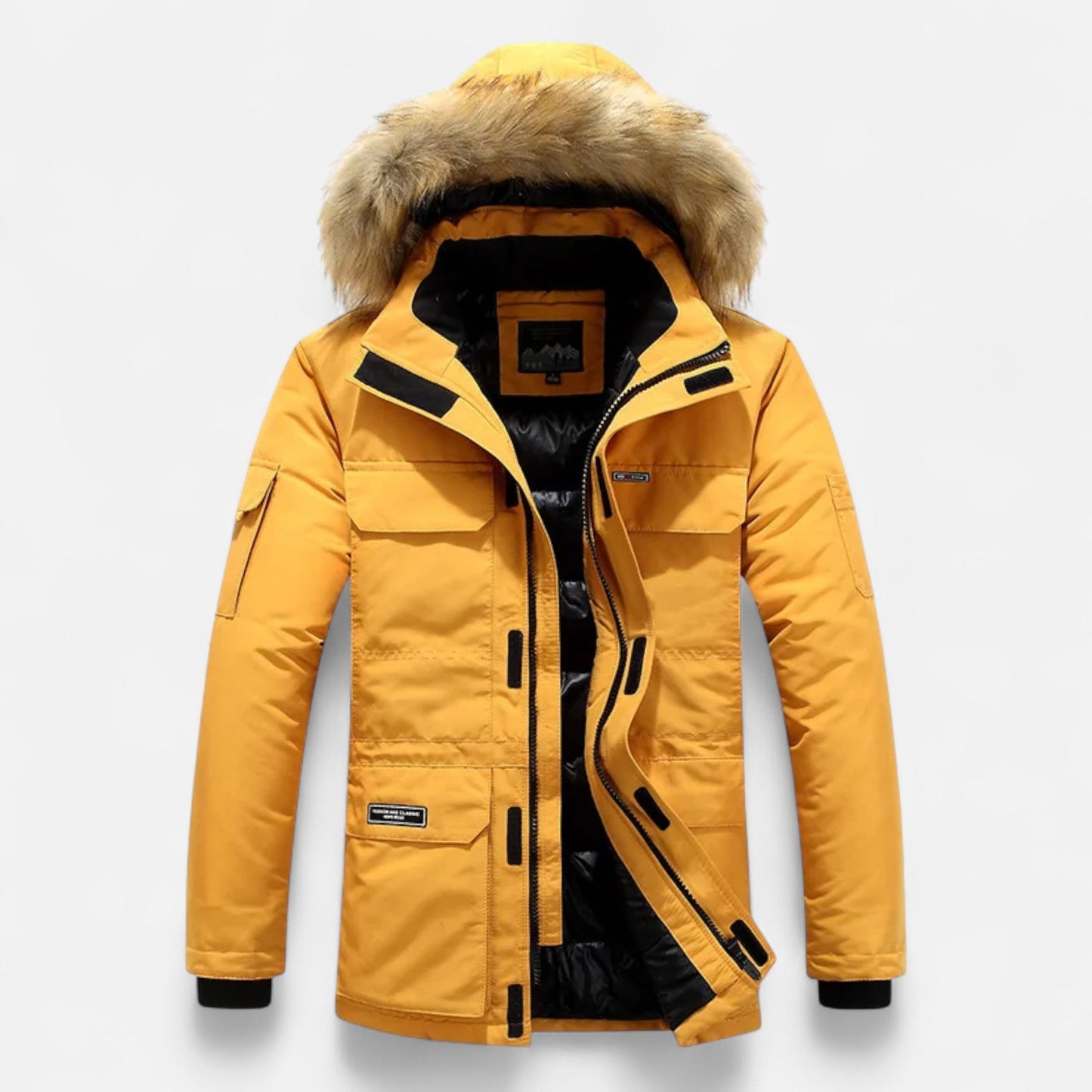 Ancient World | Men's Winter Down Parka with Hood and Fleece Lining
