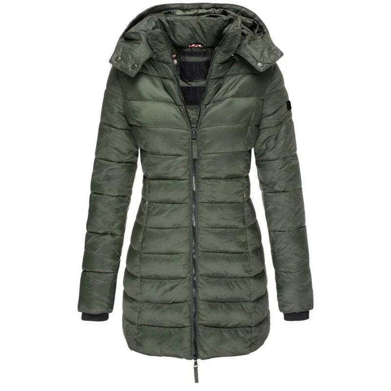 Women’s Long Down Jacket | Hooded Cut
